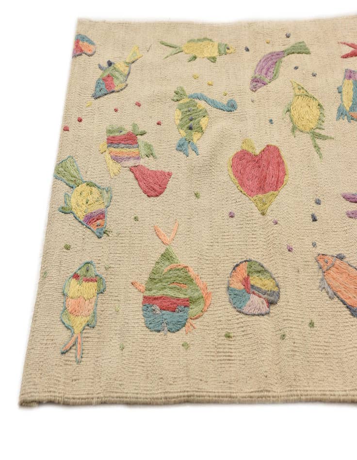 Detail image of  2' 7 x 7' 9  Hand Woven Kilim Suzani Wool Runner Rug