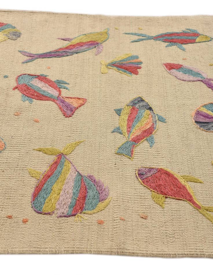 Detail image of  2' 7 x 7' 9  Hand Woven Kilim Suzani Wool Runner Rug