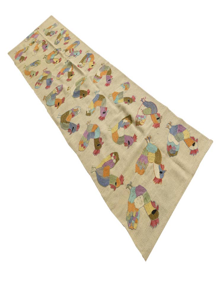 Detail image of  2' 6 x 9' 1  Hand Woven Kilim Suzani Wool Runner Rug