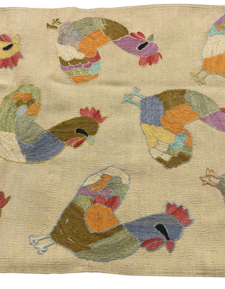 Detail image of  2' 6 x 9' 1  Hand Woven Kilim Suzani Wool Runner Rug