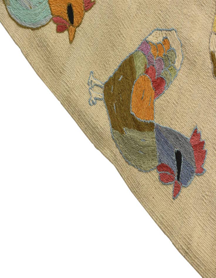 Detail image of  2' 6 x 9' 1  Hand Woven Kilim Suzani Wool Runner Rug