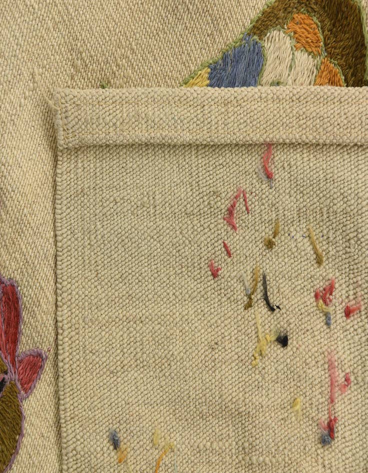 Detail image of  2' 6 x 9' 1  Hand Woven Kilim Suzani Wool Runner Rug