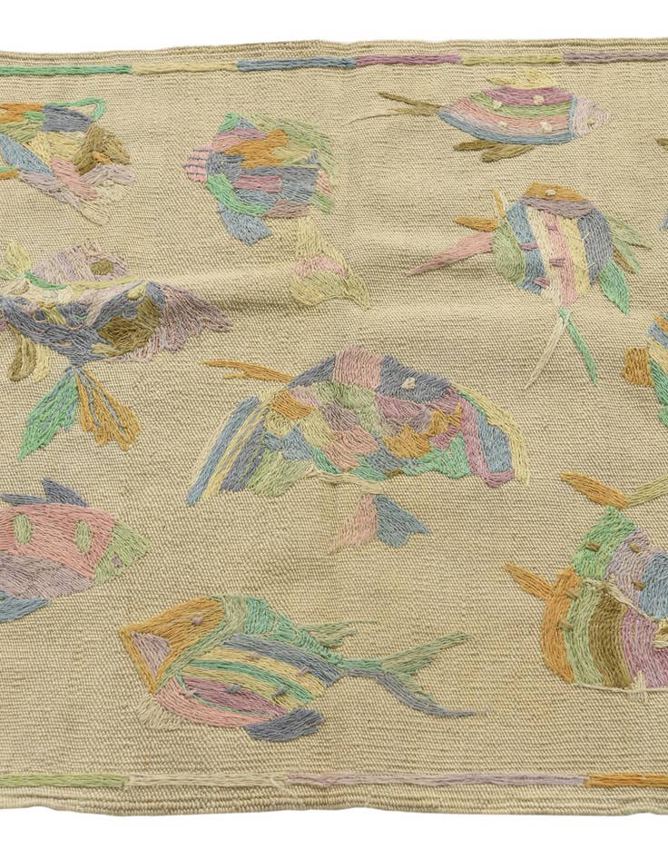 Detail image of  2' 5 x 7' 9  Hand Woven Kilim Suzani Wool Runner Rug