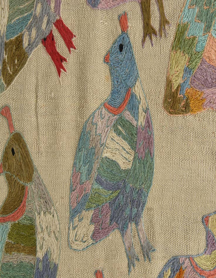 Detail image of  2' 5 x 9' 5  Hand Woven Kilim Suzani Wool Runner Rug