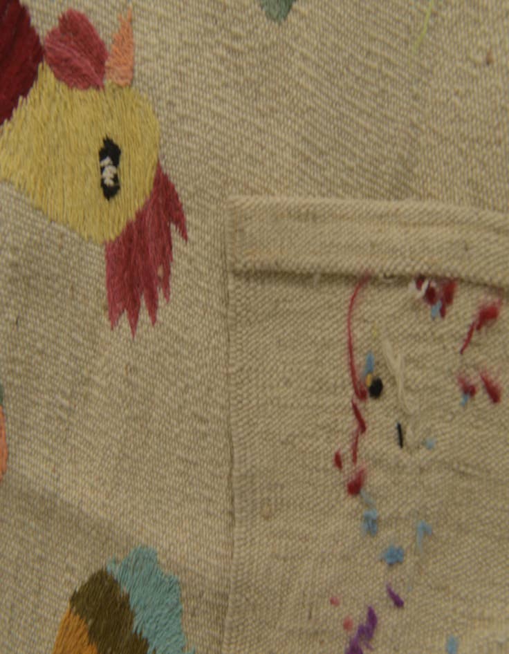 Detail image of  2' 6 x 9' 3  Hand Woven Kilim Suzani Wool Runner Rug