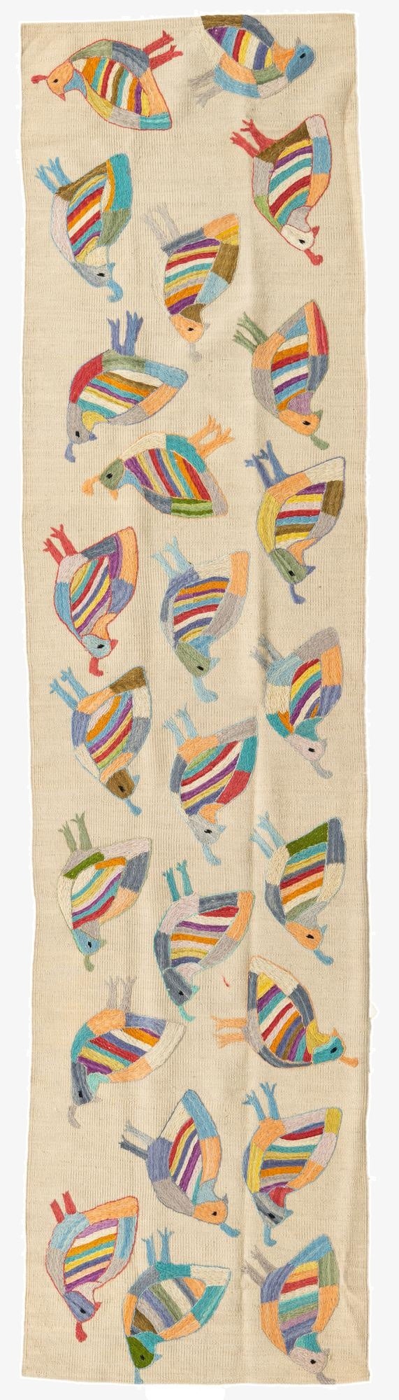  2' 4 x 9' 2  Hand Woven Kilim Suzani Wool Runner Rug