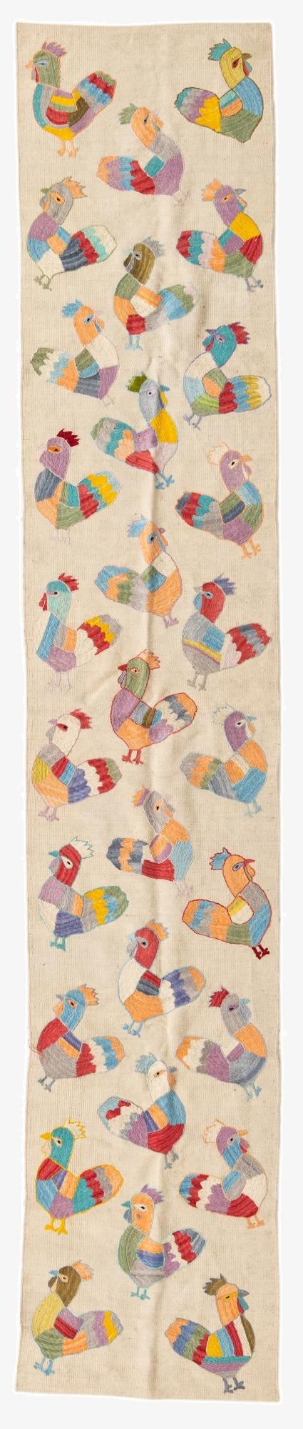  2' 3 x 12' 1  Hand Woven Kilim Suzani Wool Runner Rug