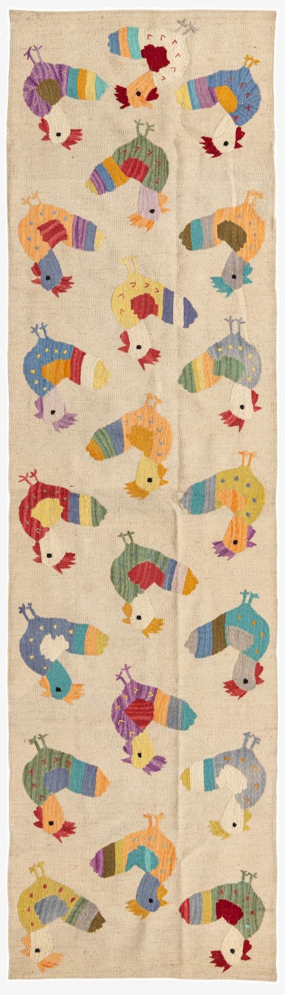  2' x 9' 2  Hand Woven Kilim Suzani Wool Runner Rug