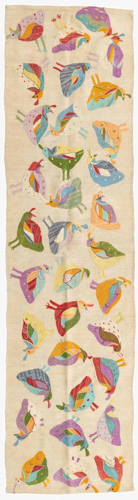  2' 5 x 9' 4  Hand Woven Kilim Suzani Wool Runner Rug