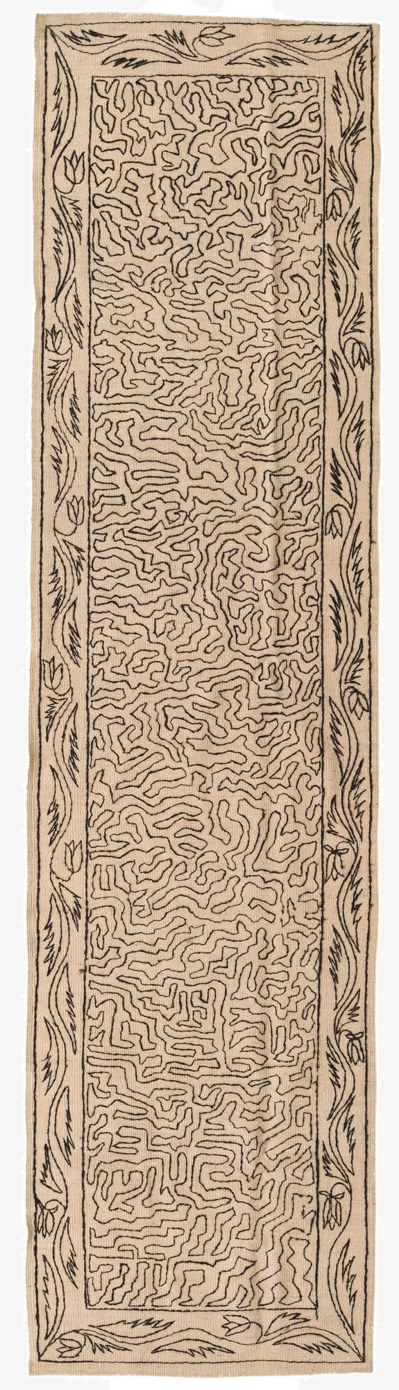  2' 6 x 9' 6  Hand Woven Kilim Suzani Wool Runner Rug