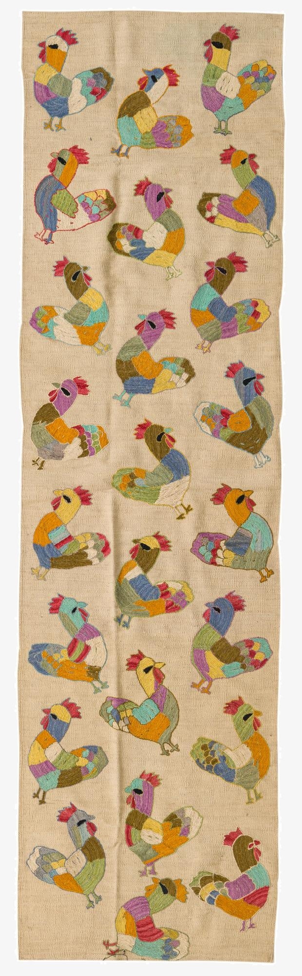  2' 6 x 9' 1  Hand Woven Kilim Suzani Wool Runner Rug