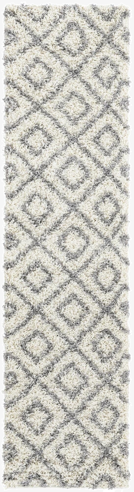  2' x 8' Lattice Shag Runner Rug