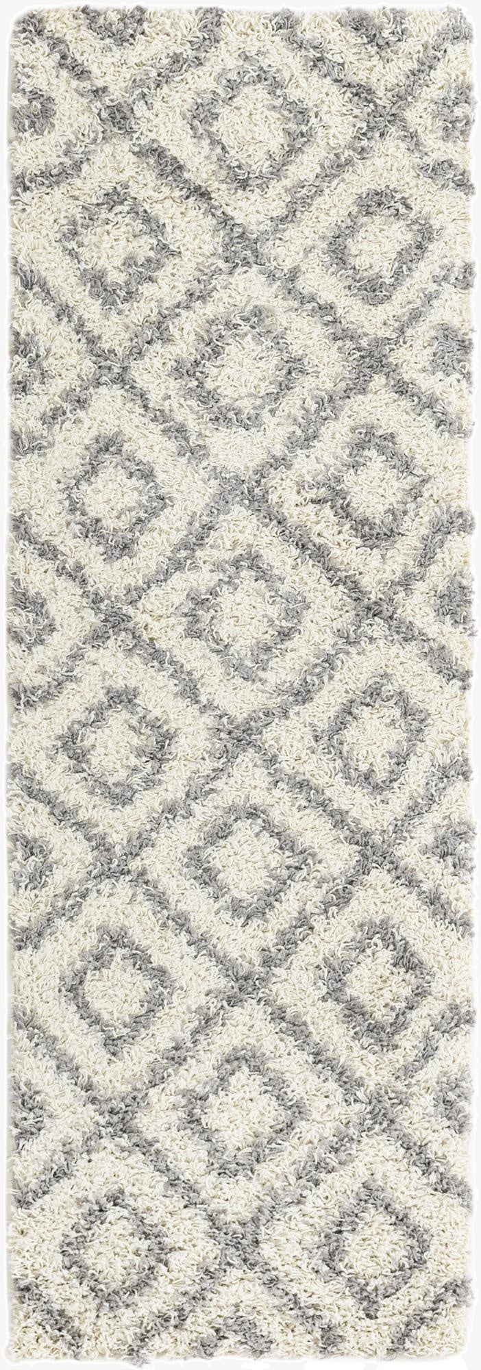  2' x 6' Lattice Shag Runner Rug