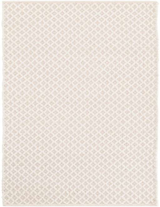 An 8 ft runner rug in ivory and cream, featuring a subtle textured diamond pattern, perfect for a hallway or kitchen.