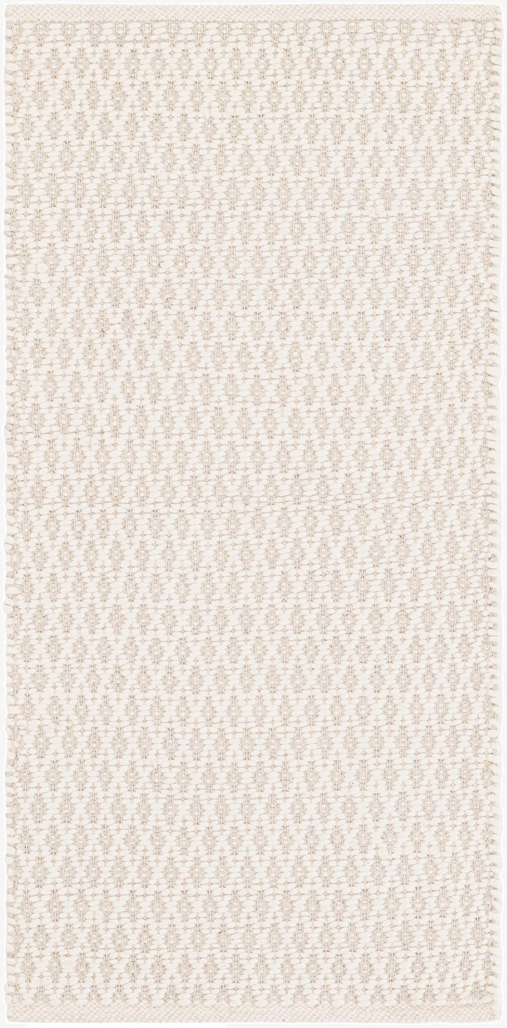  2' x 4' 1  Hand Woven Lattice Wool Runner Rug