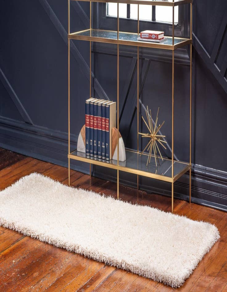 Detail image of 2' 7 x 6' Luxury Solid Shag Runner Rug