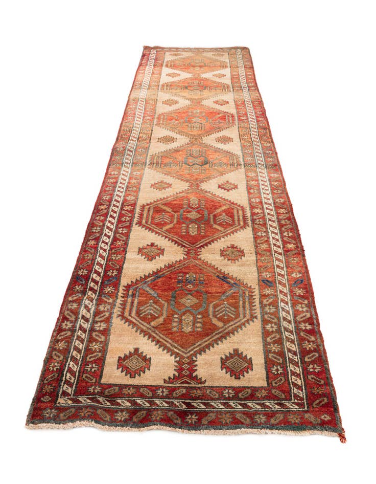 Detail image of  3' 6 x 14'  Hand Knotted Meshkin Persian Wool Runner Rug