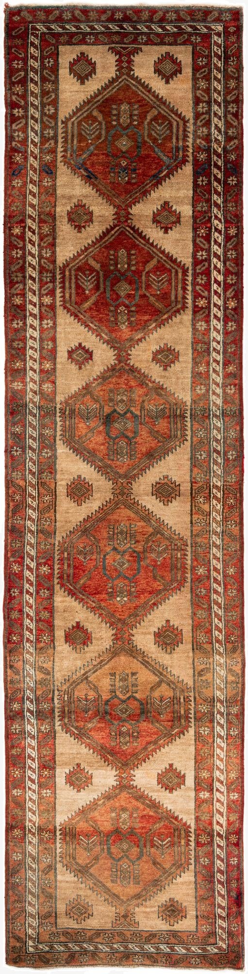  3' 6 x 14'  Hand Knotted Meshkin Persian Wool Runner Rug