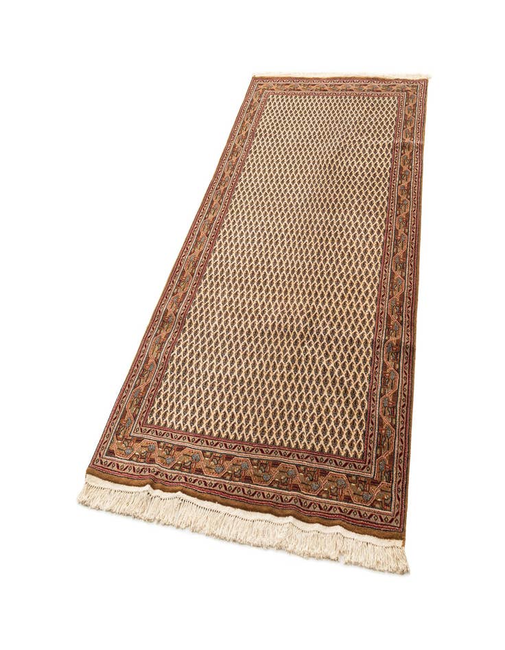 Detail image of  4' 6 x 8' 9  Hand Knotted Mir Wool Runner Rug