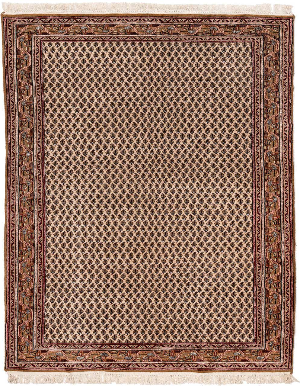 Primary image  4' 6 x 8' 9  Hand Knotted Mir Wool Runner Rug