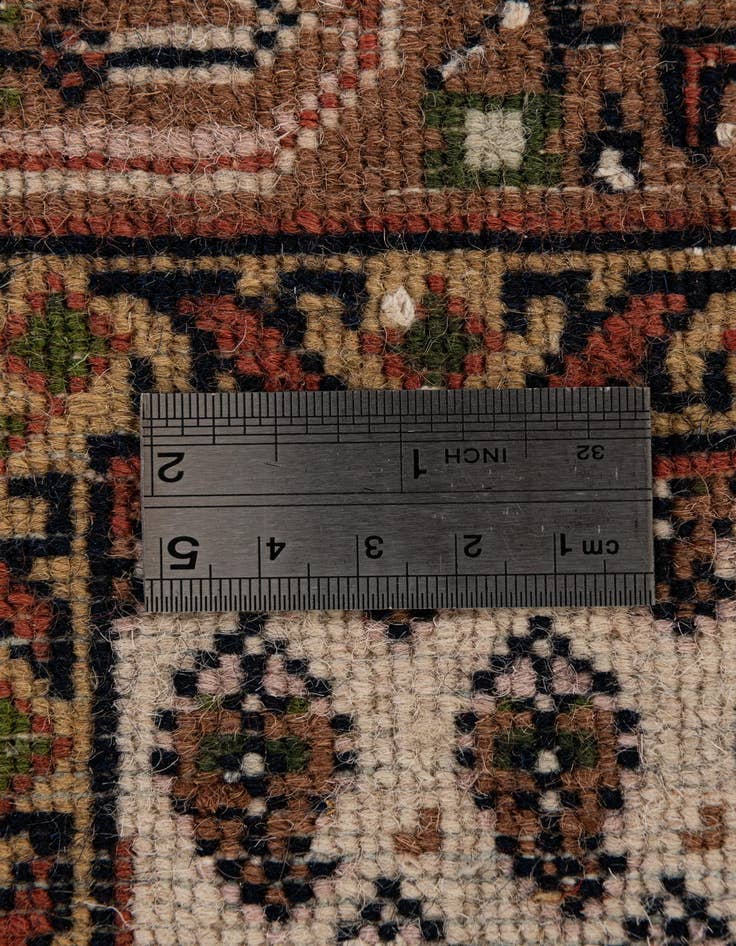 Detail image of  2' 4 x 4' 5  Hand Knotted Mir Wool Runner Rug