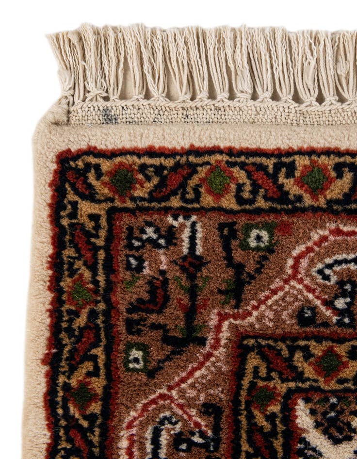 Detail image of  2' 4 x 4' 5  Hand Knotted Mir Wool Runner Rug