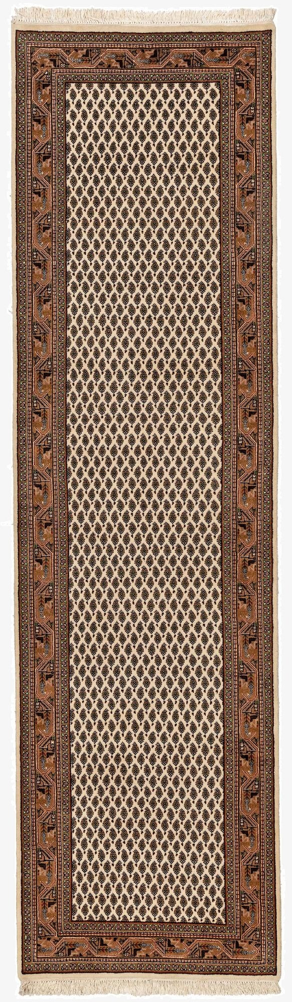  2' 8 x 9' 8  Hand Knotted Mir Wool Runner Rug