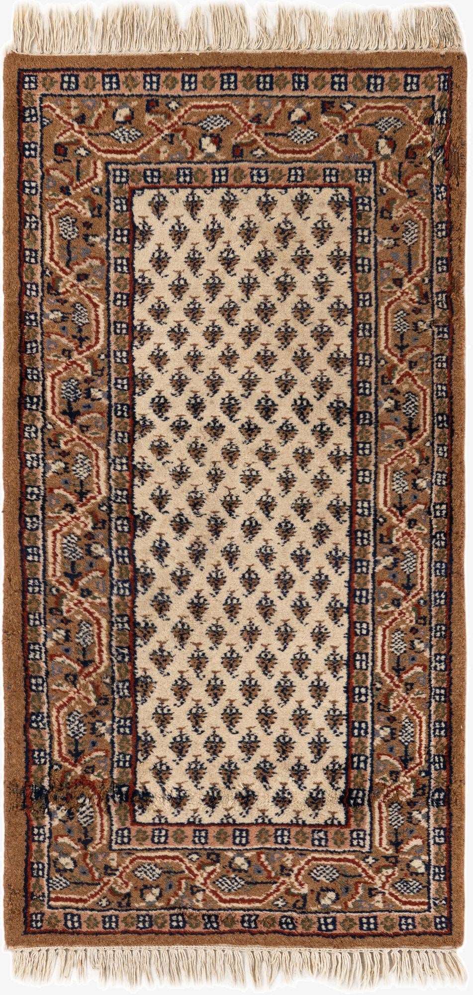  2' 4 x 4' 7  Hand Knotted Mir Wool Runner Rug