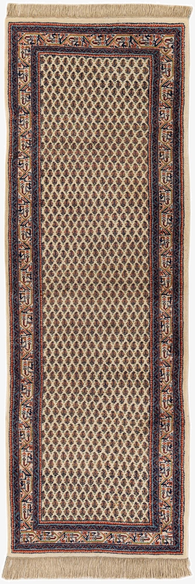  2' 9 x 8' 2  Hand Knotted Mir Wool Runner Rug