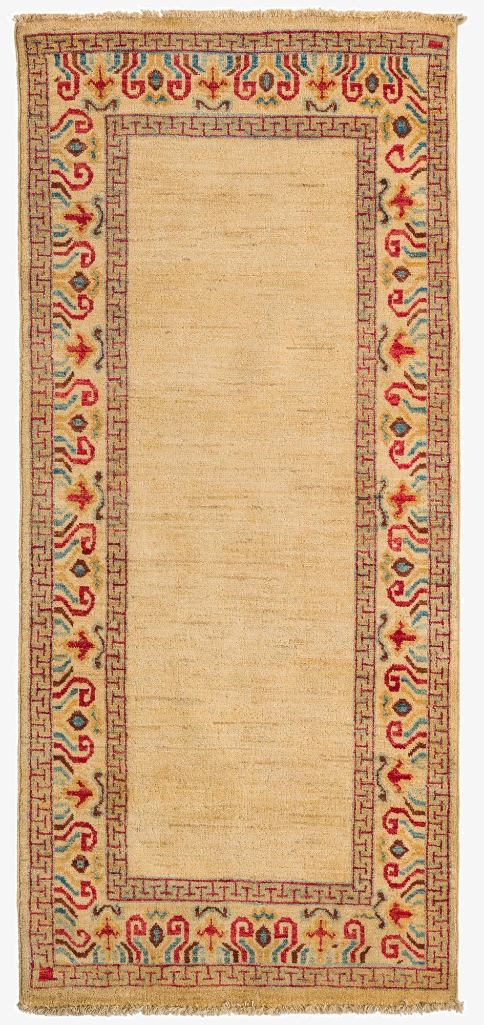  3' 4 x 7' 4  Hand Knotted Modern Ziegler Runner Rug