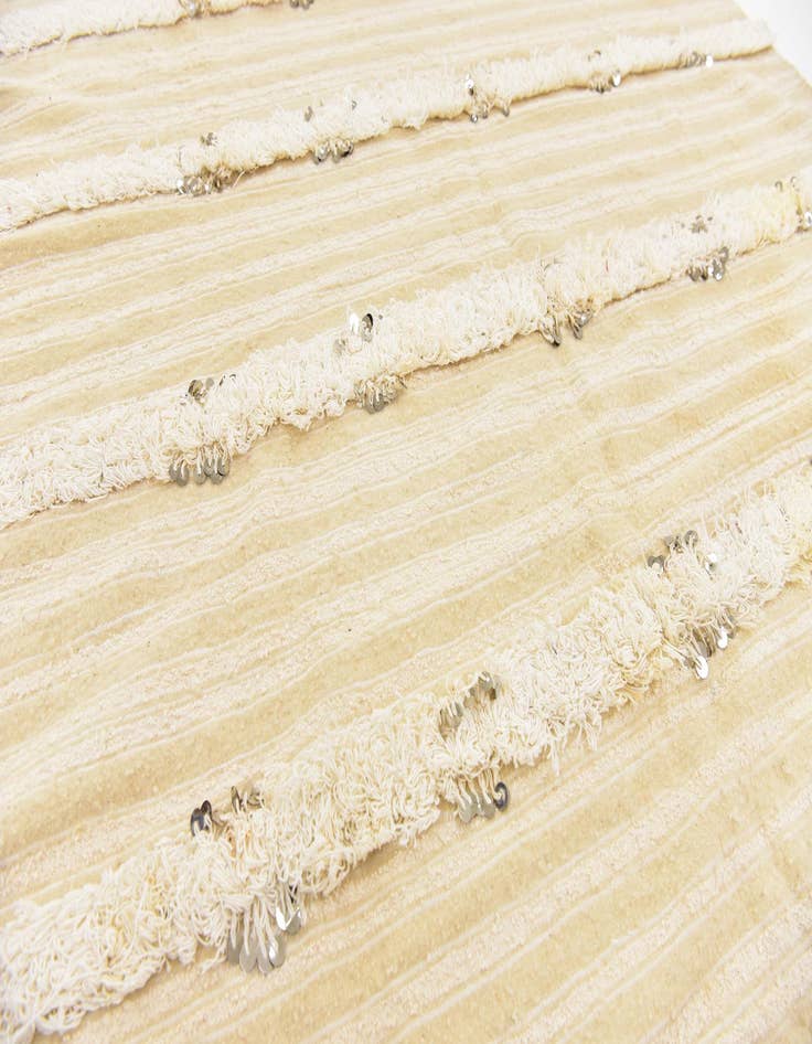 Detail image of  4' 6 x 8'  Hand Knotted Moroccan Wool Runner Rug