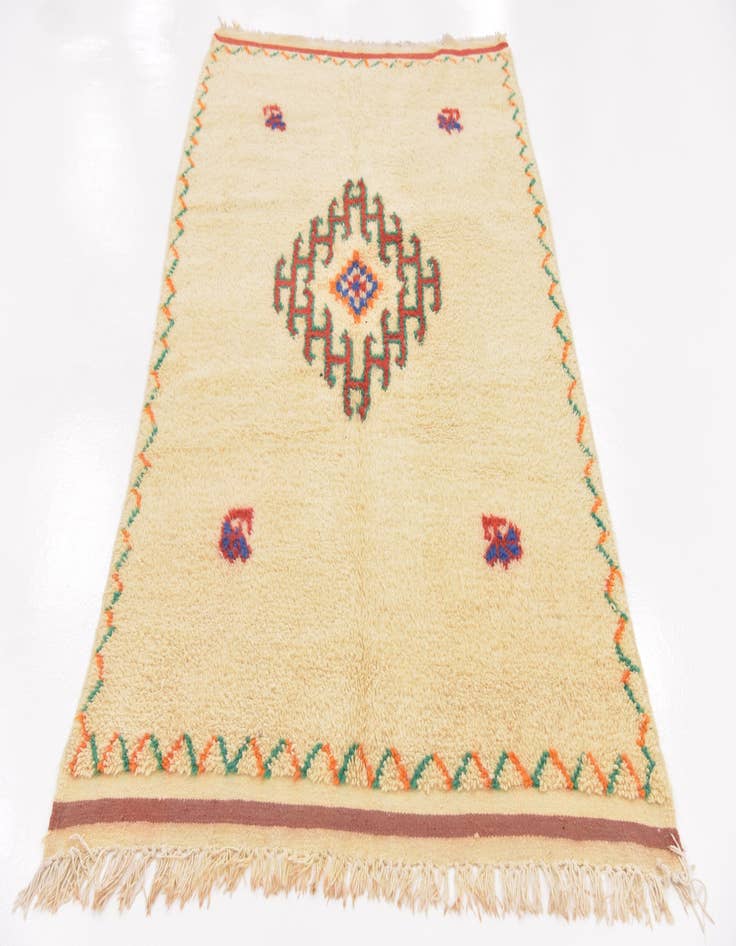 Detail image of  4' 6 x 8' 2  Hand Knotted Moroccan Wool Runner Rug