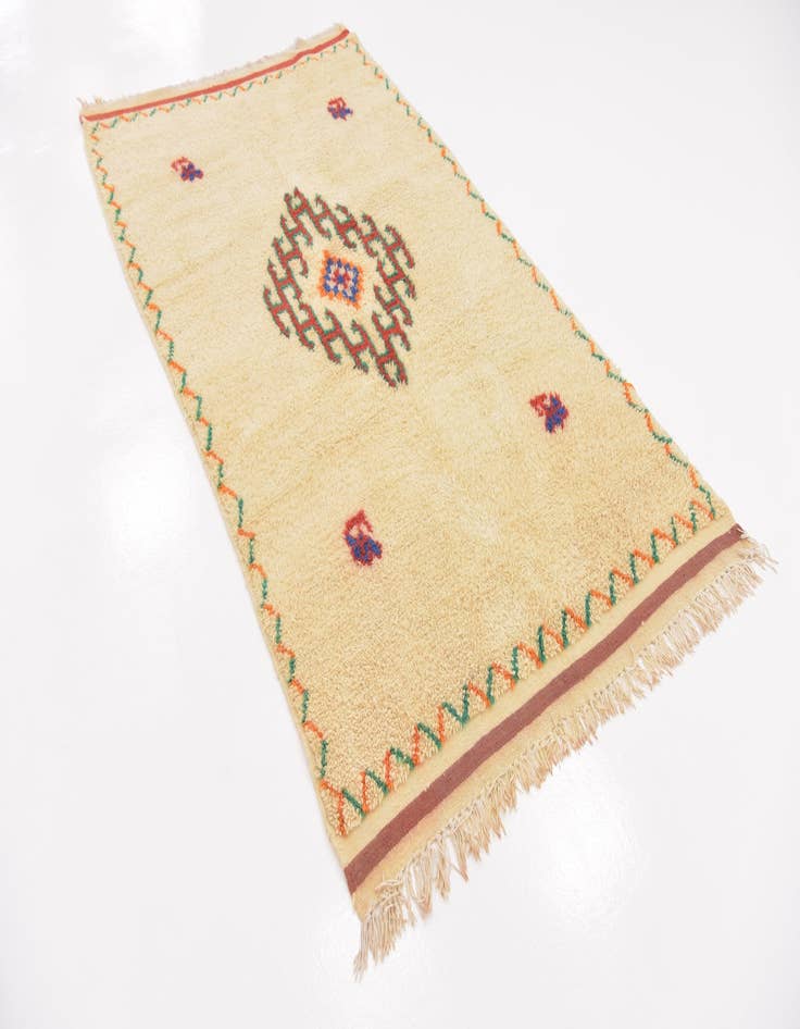 Detail image of  4' 6 x 8' 2  Hand Knotted Moroccan Wool Runner Rug