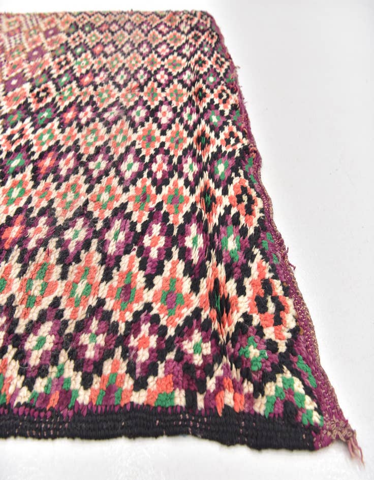 Detail image of  5' x 11'  Hand Knotted Moroccan Wool Runner Rug