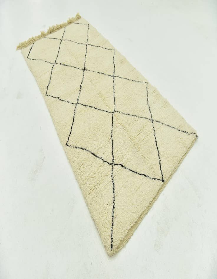 Detail image of  4' 6 x 8' 7  Hand Knotted Moroccan Wool Runner Rug