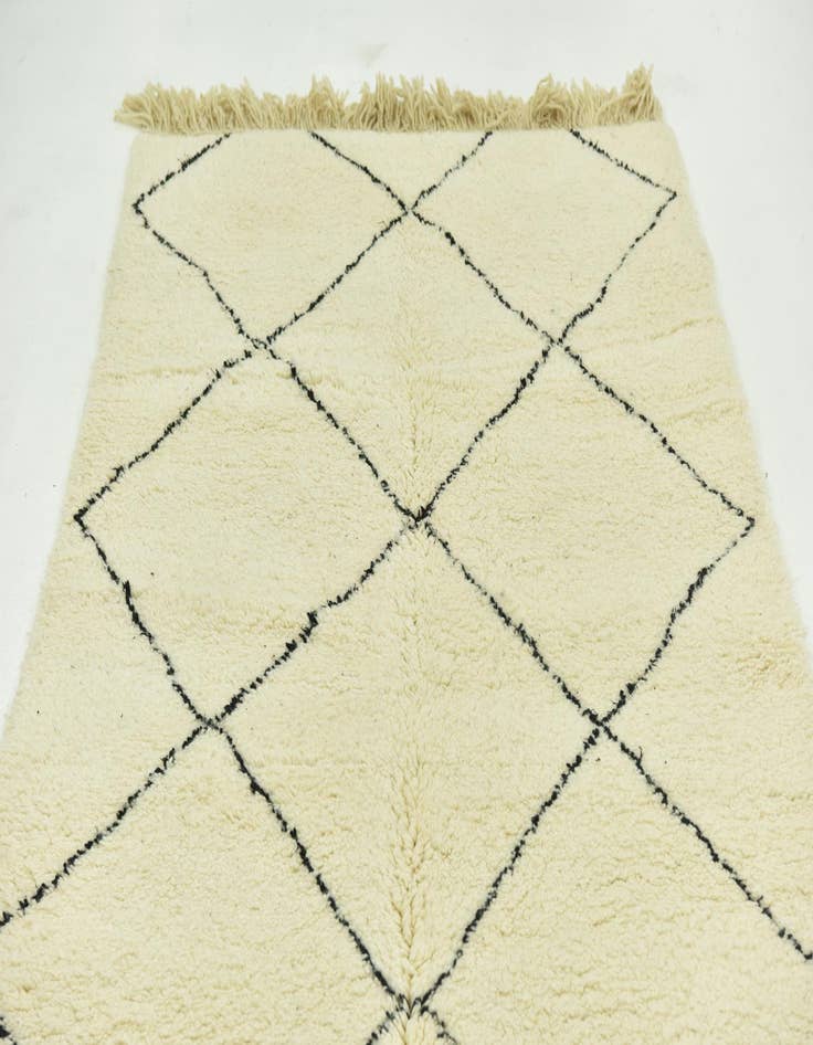 Detail image of  4' 6 x 8' 7  Hand Knotted Moroccan Wool Runner Rug