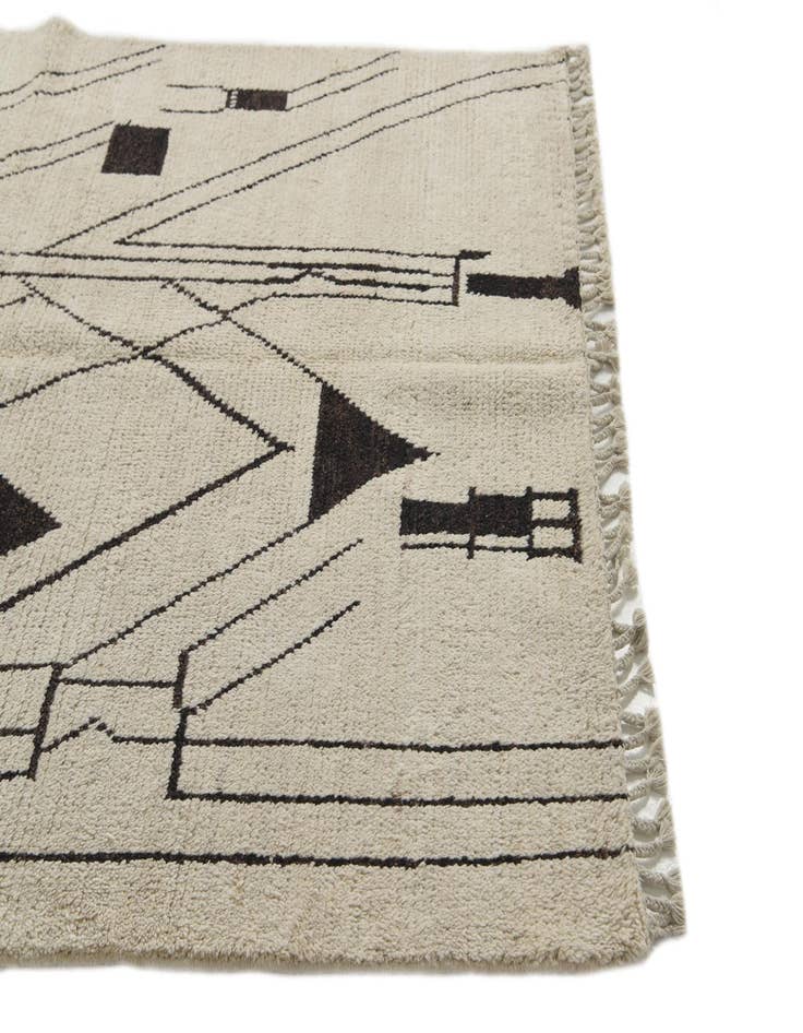 Detail image of  5' 2 x 12' 2  Hand Knotted Moroccan Wool Runner Rug