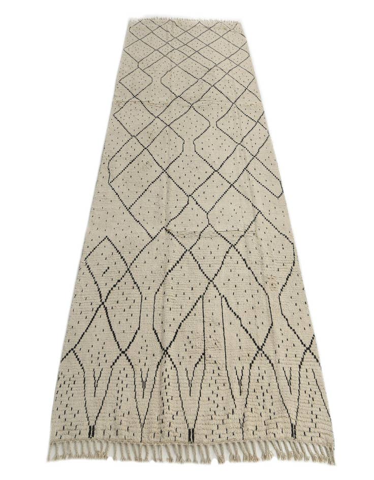 Detail image of  6' 2 x 12' 6  Hand Knotted Moroccan Wool Runner Rug