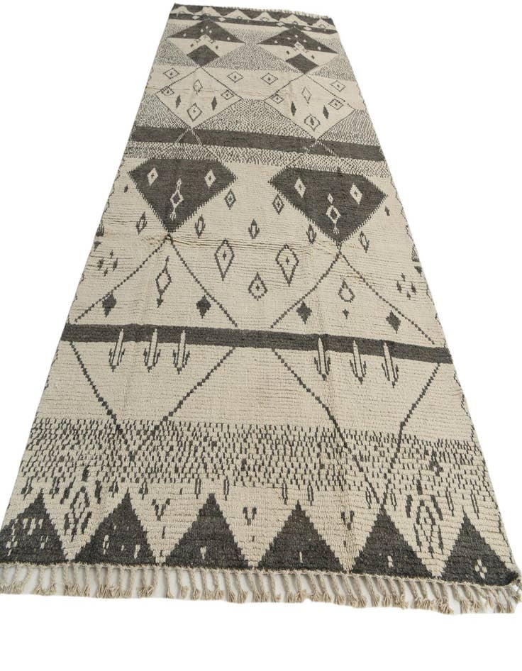 Detail image of  6' 3 x 12' 5  Hand Knotted Moroccan Wool Runner Rug