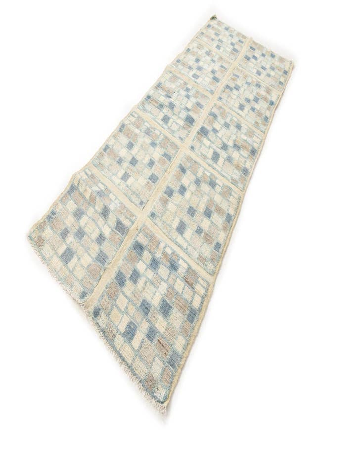 Detail image of  3' 9 x 9' 6  Hand Knotted Moroccan Wool Runner Rug