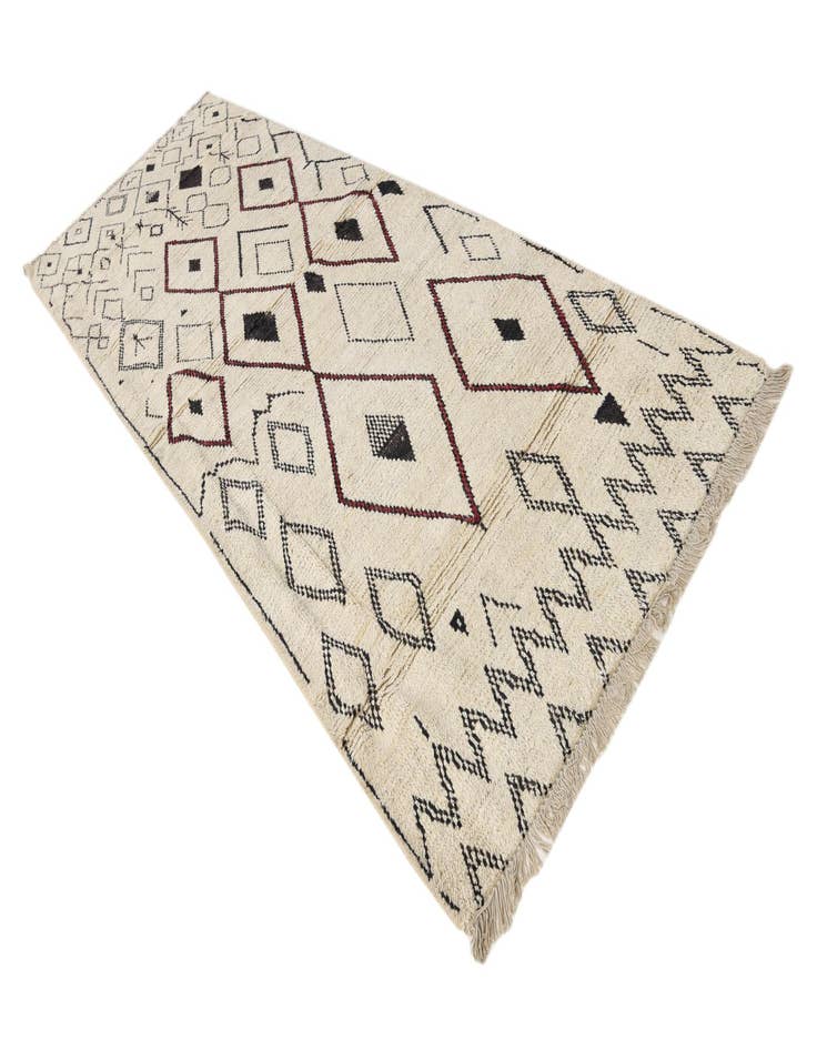 Detail image of  4' 2 x 12'  Hand Knotted Moroccan Wool Runner Rug