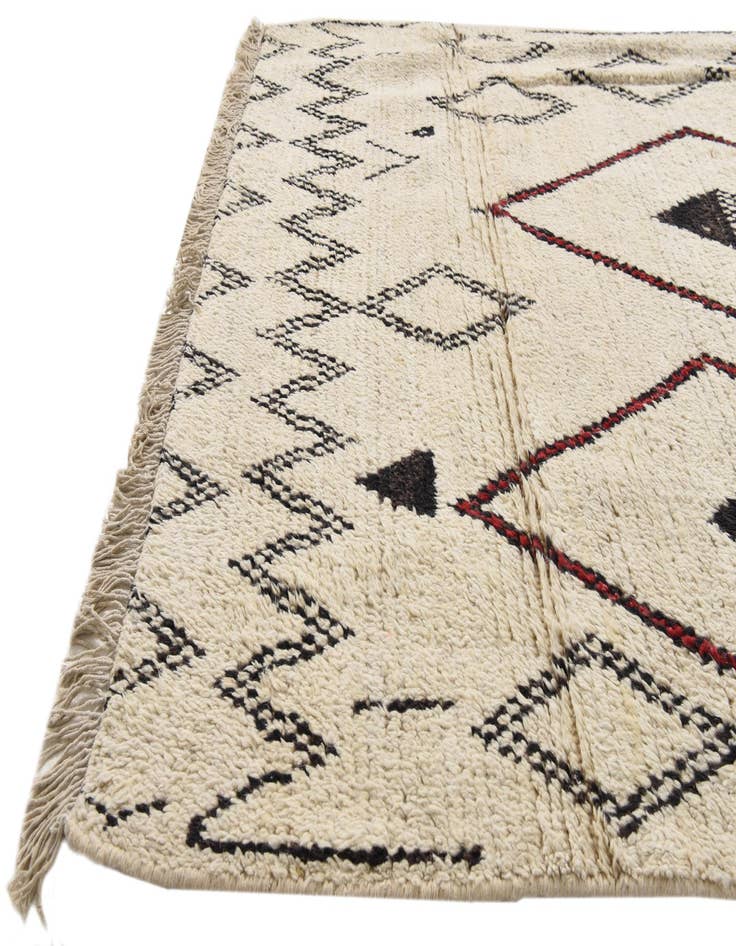 Detail image of  4' 2 x 12'  Hand Knotted Moroccan Wool Runner Rug