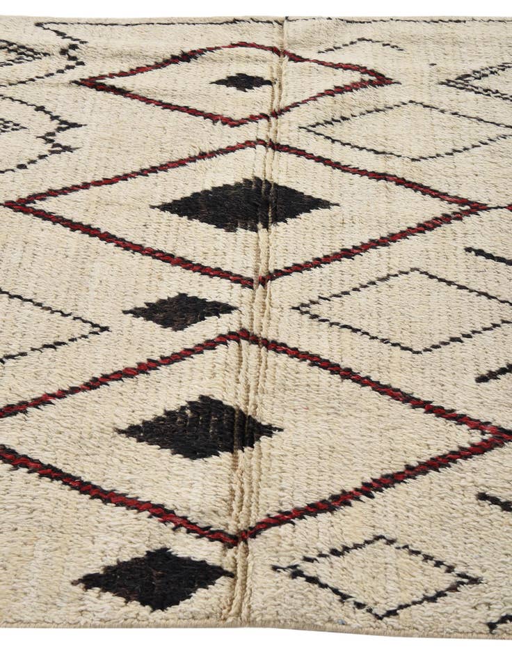 Detail image of  4' 2 x 12'  Hand Knotted Moroccan Wool Runner Rug