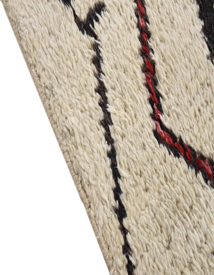 Detail image of  4' 2 x 12'  Hand Knotted Moroccan Wool Runner Rug