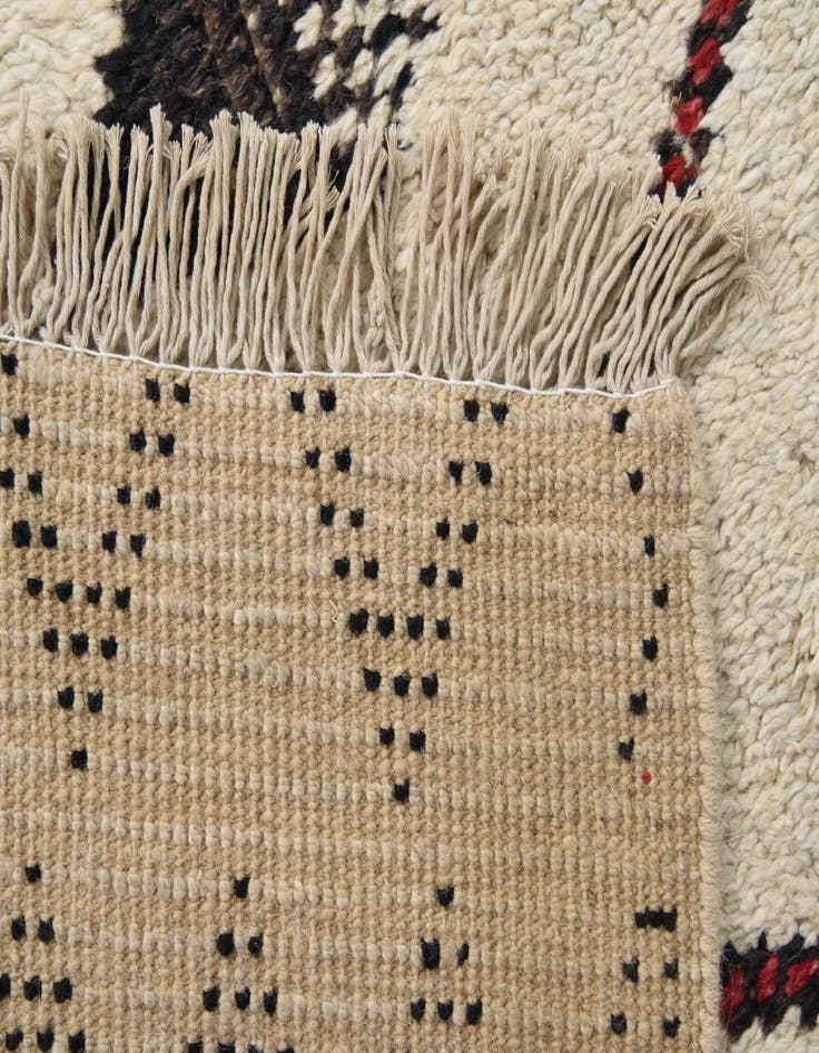 Detail image of  4' 2 x 12'  Hand Knotted Moroccan Wool Runner Rug