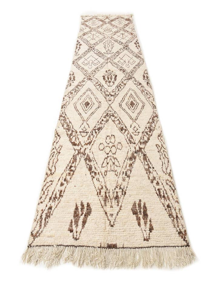 Detail image of  4' 11 x 13' 7  Hand Knotted Moroccan Wool Runner Rug