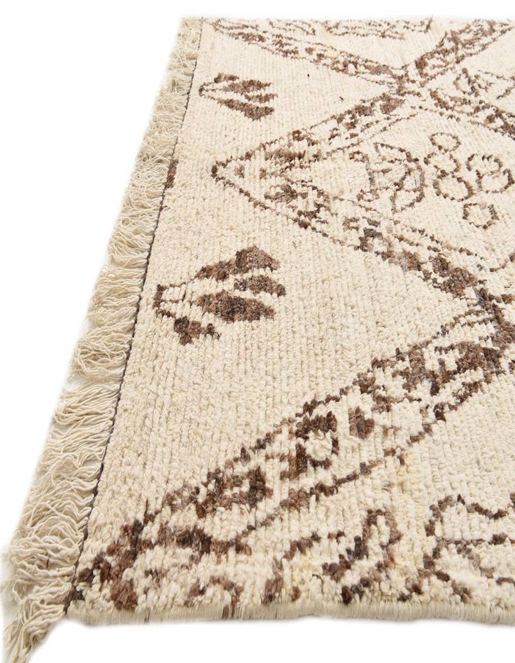 Detail image of  4' 11 x 13' 7  Hand Knotted Moroccan Wool Runner Rug