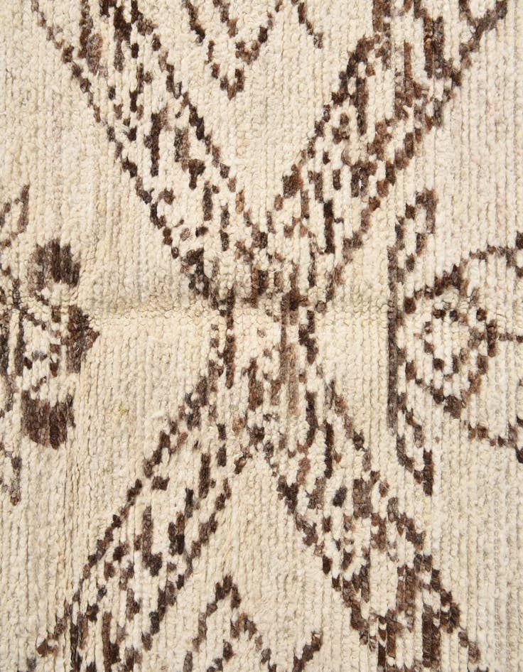 Detail image of  4' 11 x 13' 7  Hand Knotted Moroccan Wool Runner Rug