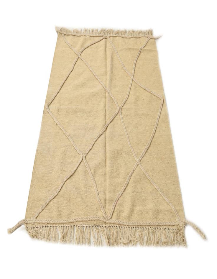 Detail image of  2' 4 x 4' 11  Hand Knotted Moroccan Wool Runner Rug