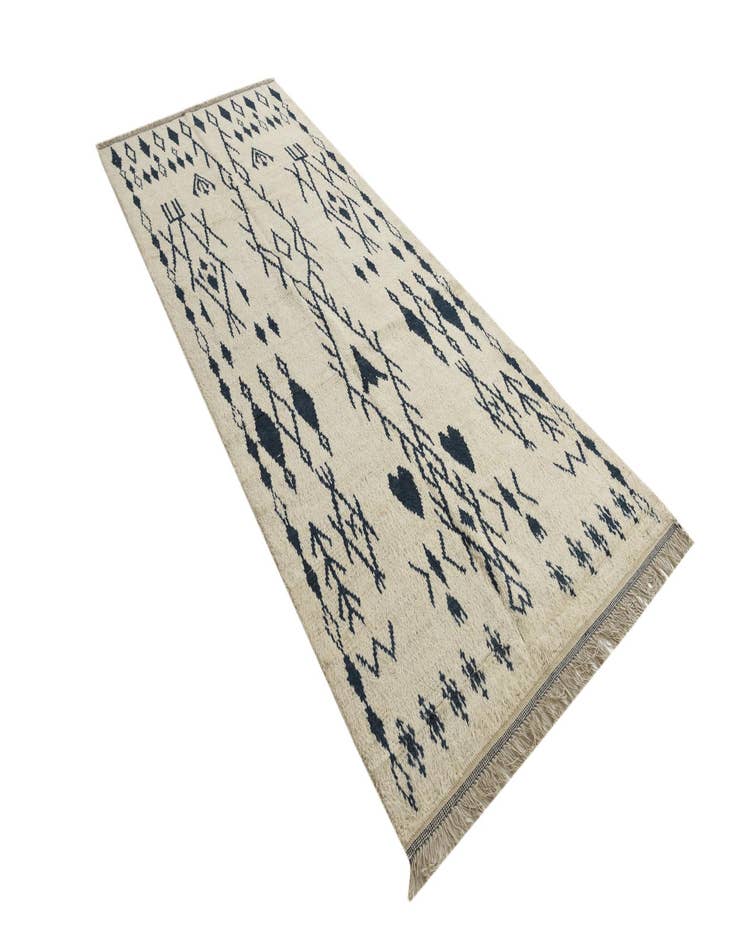 Detail image of  5' x 12' 8  Hand Knotted Moroccan Wool Runner Rug